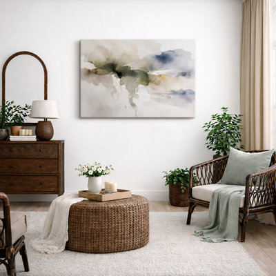 Terre, paysage abstrait, œuvre d'art moderne sur toile encadrée, estampe numérique