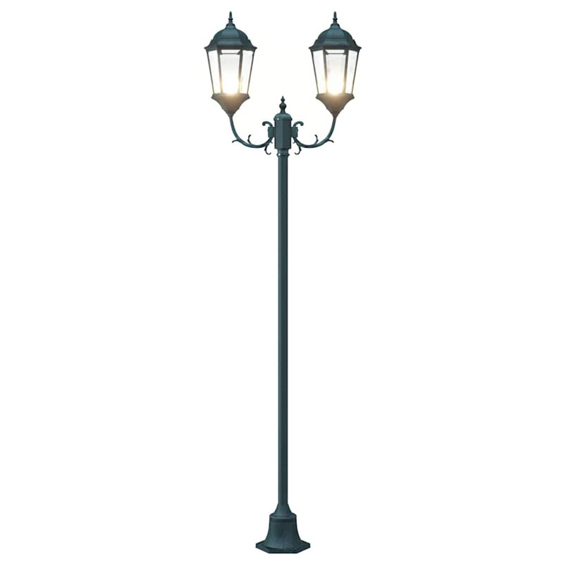 Garden Light Aluminium and Glass Pathway Lights Outdoor Lighting, Dark Green Aluminum, 235cm H x 68cm W x 20cm D
