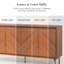 Armoire de rangement, buffet de 59 po avec 4 portes, armoire d'appoint en bois de style Mid-Century moderne, crédence à chevrons pour salle à manger, salon, entrée, brun