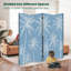Paravent 4 panneaux séparateur de palmier blanc royal Silhouettes bleu clair Toile tropicale-1043093723-1043165369