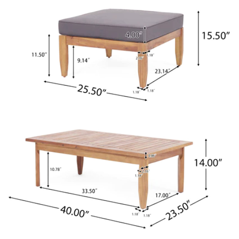 Table basse en bois et bois massif - Mid-Century Modern