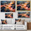 Encre rose et orange, vagues, mélodie - encre liquide, art mural abstrait-485616931-485616938