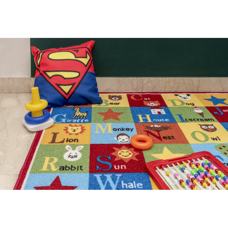 Furnish my Place Nielsville  745 ABC with Animal ABC Area Rug for Kids | Educational Alphabet | Animals Children Rug | Contemporary Design | Multicolor