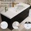 Meuble-lavabo mural 48 po avec lavabo, meuble de rangement flottant, comptoir en résine de pierre, bois, tiroirs à fermeture en douceur préassemblés, utilisation en bois à long terme pour la performance