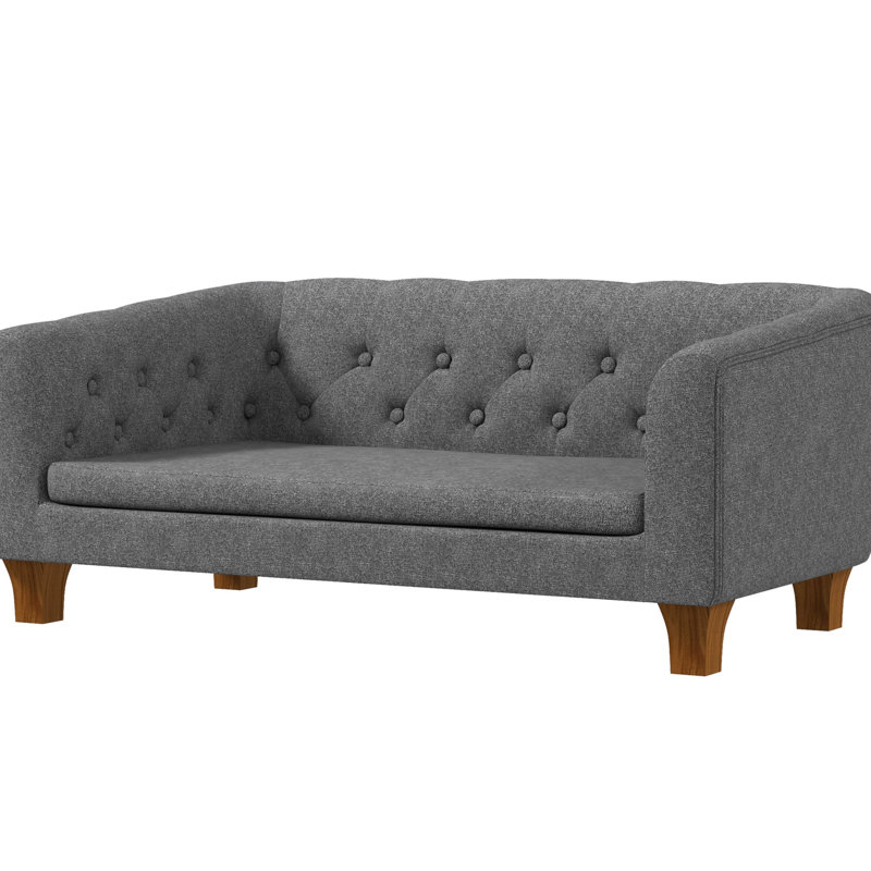 Chien surélevé pour chiens de taille moyenne, gris avec coussin confortable amovible et coussin à glissière pour chien de taille moyenne