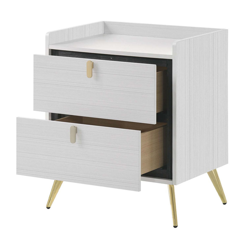 Table de chevet Zeena, finition blanche