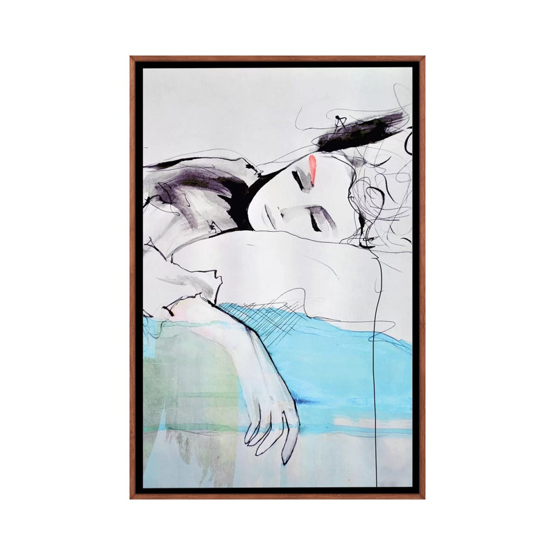 Maddelina by Leigh Viner - Print on Canvas, 66.04 cm H x 45.72 cm W, Classic Brown Wood Framed