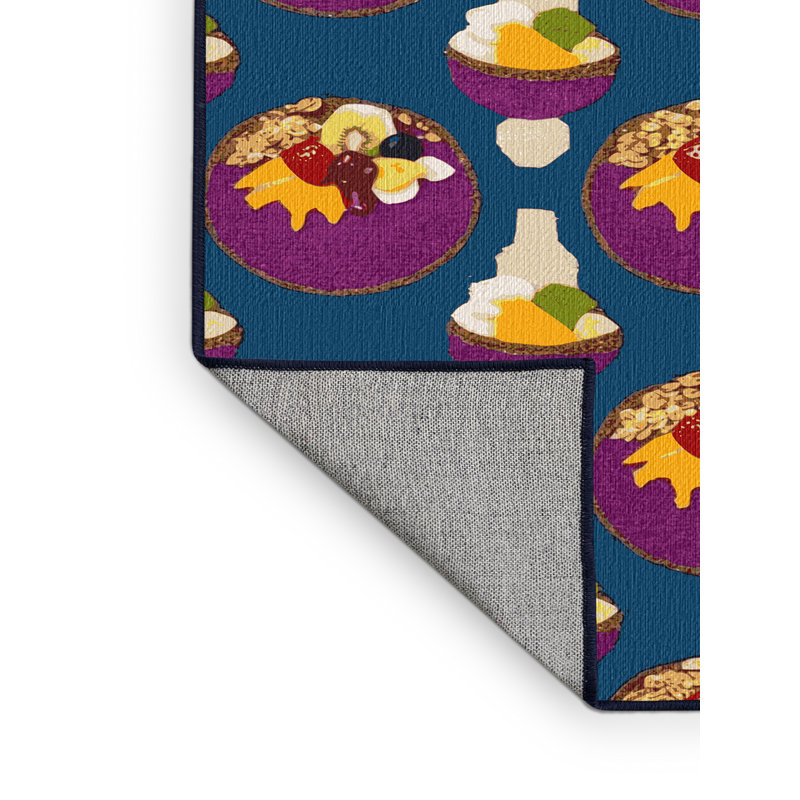  Tapis lavable lavable à bols d'açai, Rectangle de 5 pi x 8 pi
