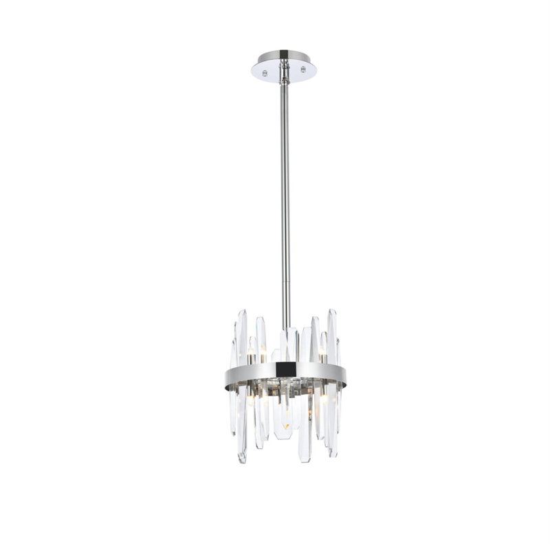 Marlow 6 - Light Unique/Statement Pendant, 57.5" H x 10" W x 10" D, Chrome