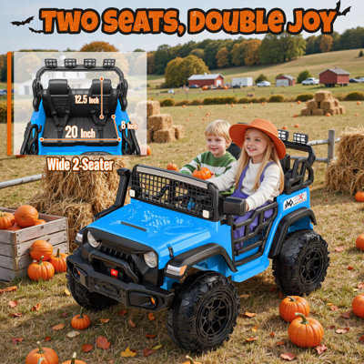 24V 4WD Kids Ride-On UTV Car With Parent Remote Control, 2 Seater, Bluetooth Music, LED Lights, All-Terrain Vehicle For Outdoor Fun, Ideal Gift For Bo