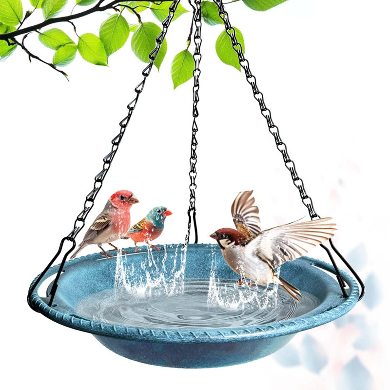Bol suspendu suspendu pour oiseaux et mangeoires, PP, résistant aux intempéries, 12 po (bleu), Bleu clair