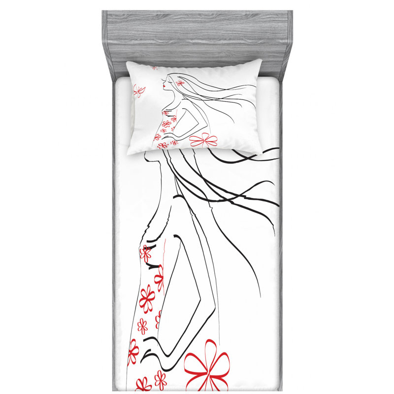 Microfiber Sheet Set, Twin Sheet Set with Fitted Sheet
