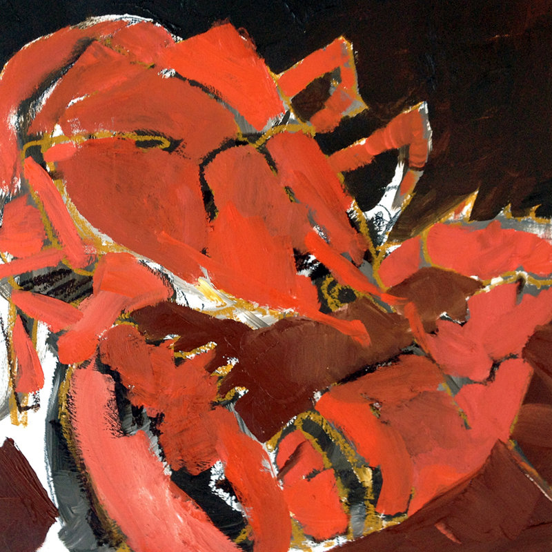 Abstract Lobster V by Erin McGee Ferrell - Wrapped Canvas Painting, 76cm H x 76cm W