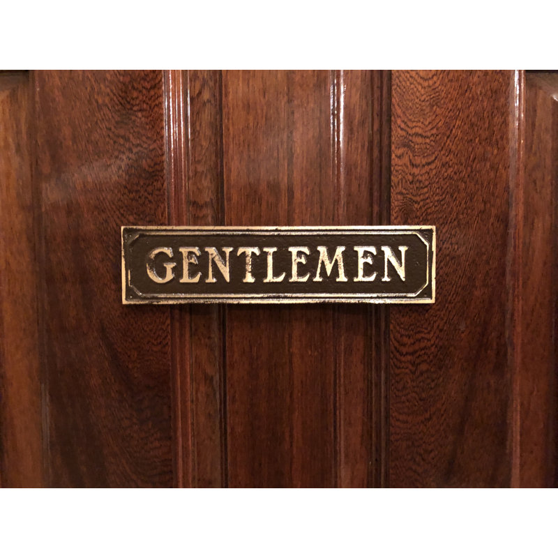 Enseigne de porte gentlemen’s, Laiton antique brun