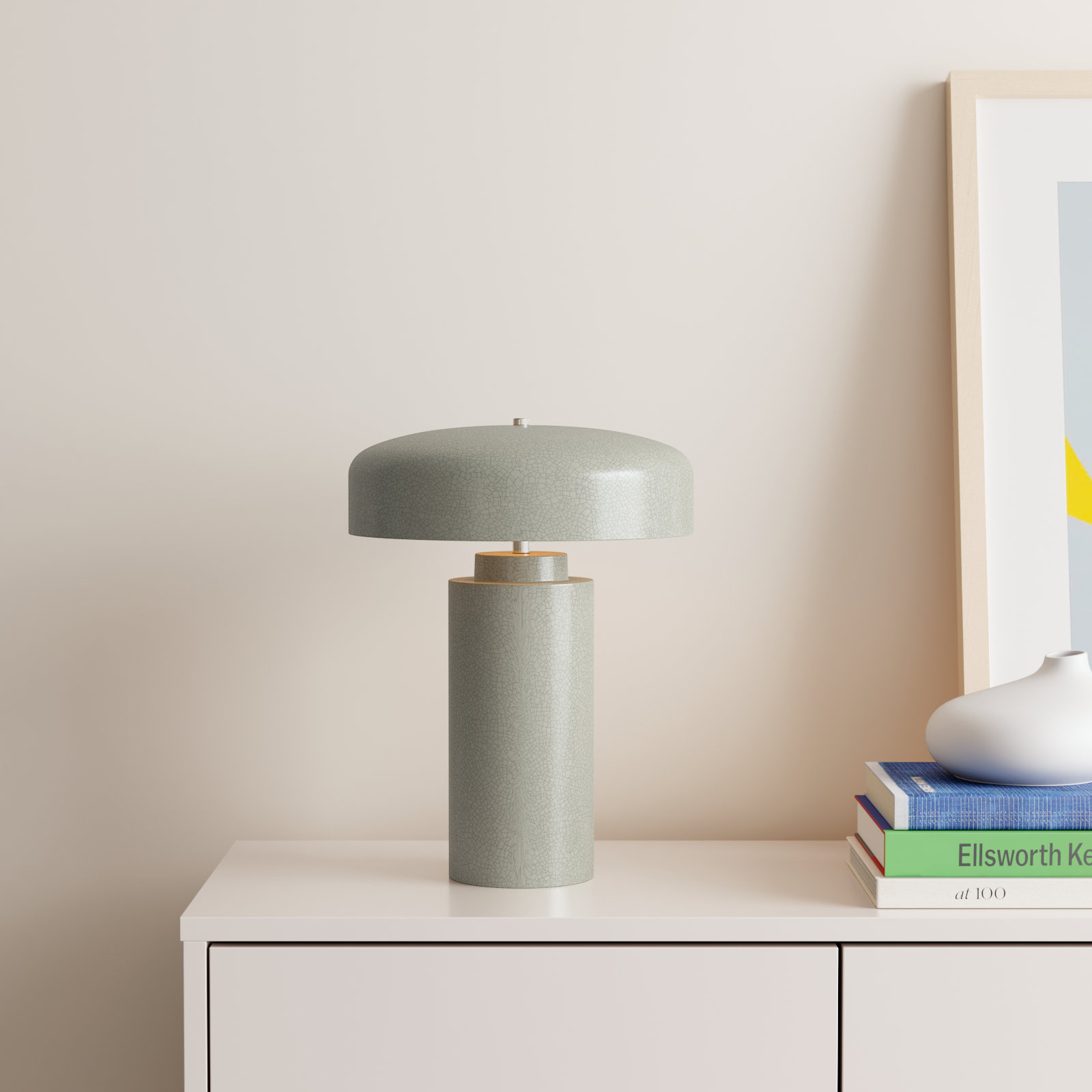 Hardacre Ceramic Table Lamp, Celadon Green Crackle