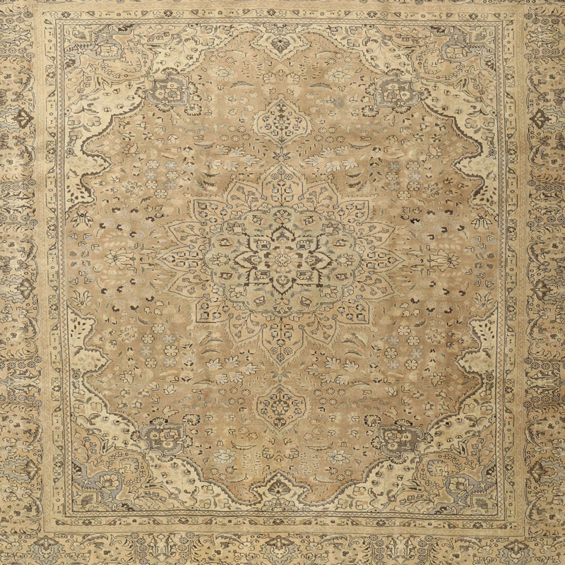 Tapis beige Eakes Southwestern, Rond 7 pi