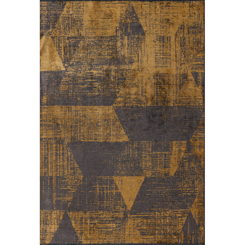 Rapture Orange/Brown Abstract Luxury Area Rug, Rectangle 7'10" x 11'2"