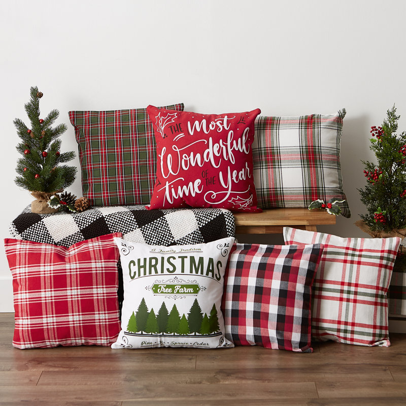  Housse de coussin d'extérieur carré en coton, Rouge