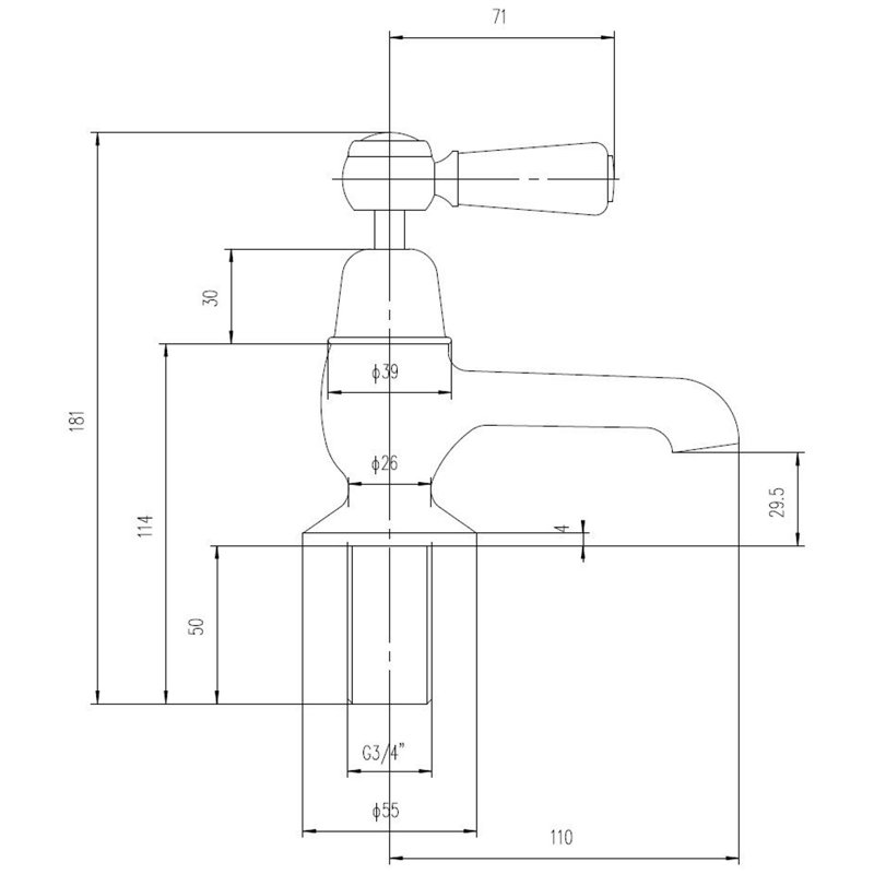 Topaz 2 Handle Deck Bath Faucet Bath Filler
