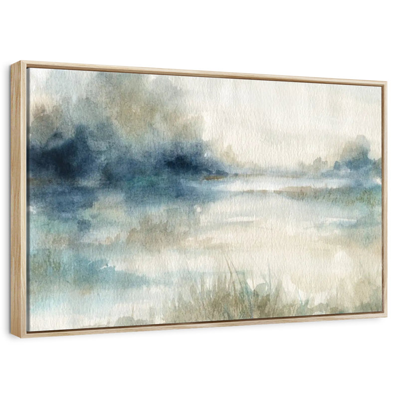 Still Still Waters II, Cadre flottant en bois naturel, 37 po x 25 po