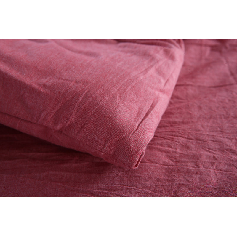 Full Red Cotton Comforter Set with Shams