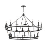 Allendale 28 - Light Candle Style Wagon Wheel Chandelier