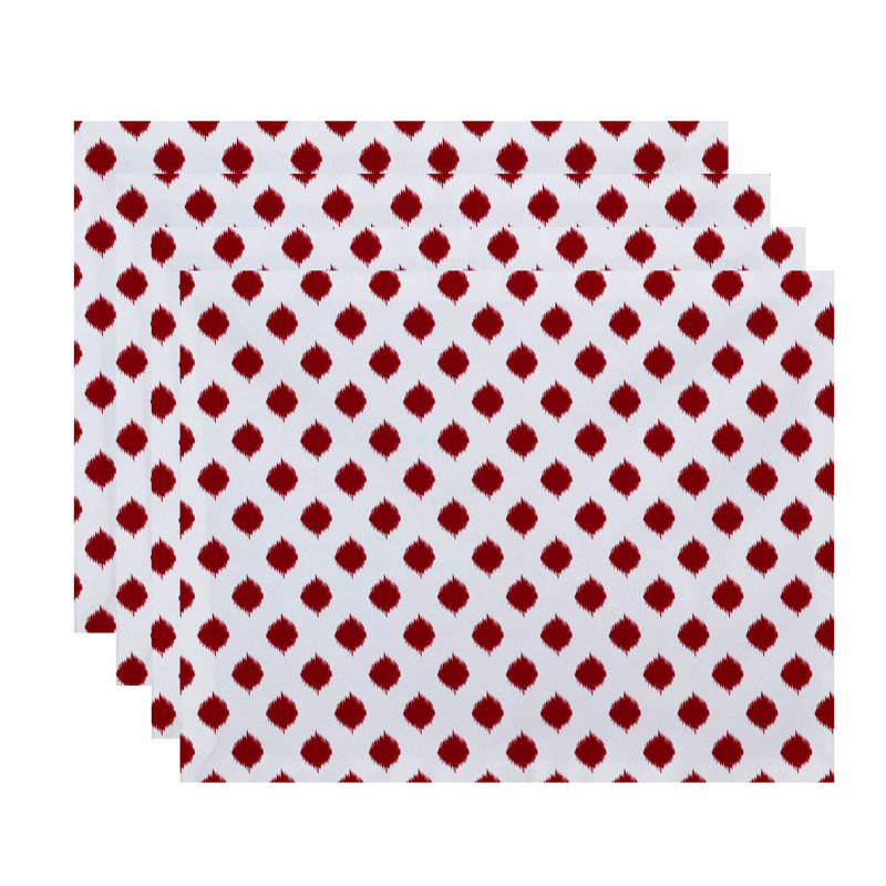 Ensemble de napperons géométriques 4 pièces Cop-IKAT, Rouge