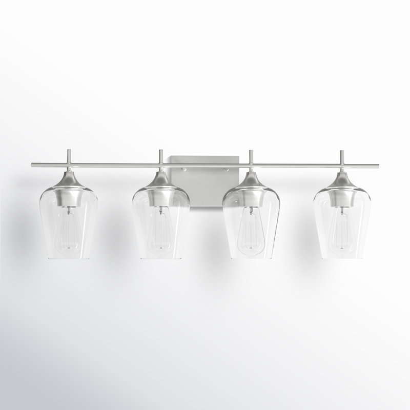 Breena Dimmable Vanity Light, Satin Nickel, Clear