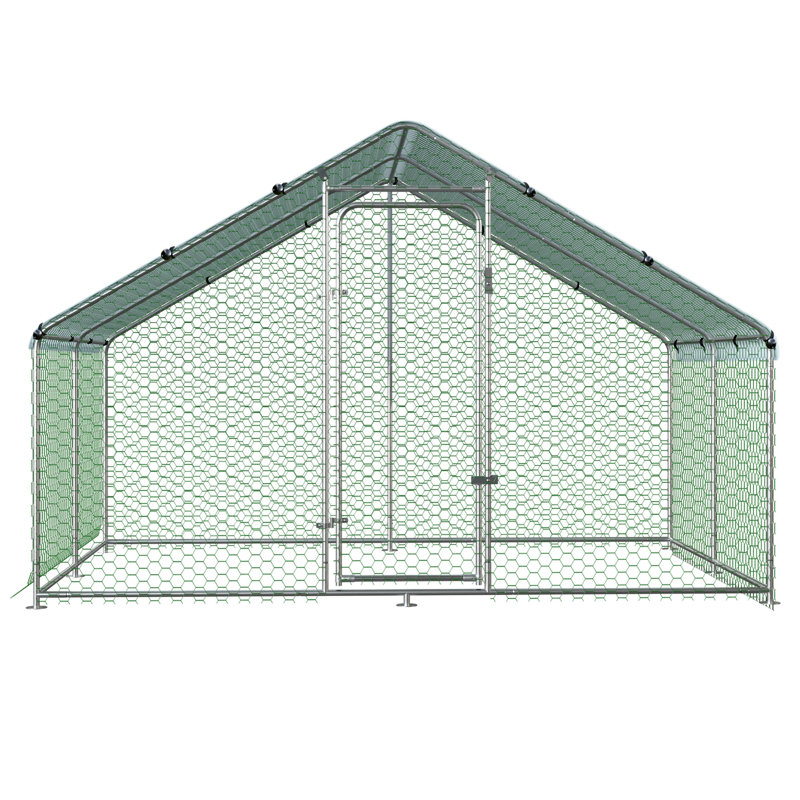 Grand poulailler en métal avec couvercle imperméable