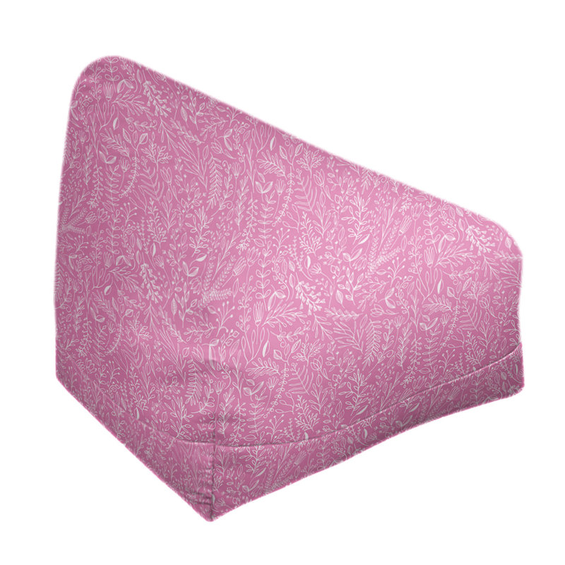 Leffel Bean Bag Chair & Lounger, Poly-fill, Pink/White, 86" H x 27" W x 43" D