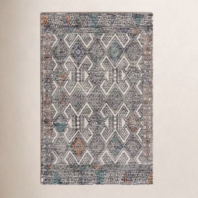 Eliel Black White Hand-Tufted Geometric Rug