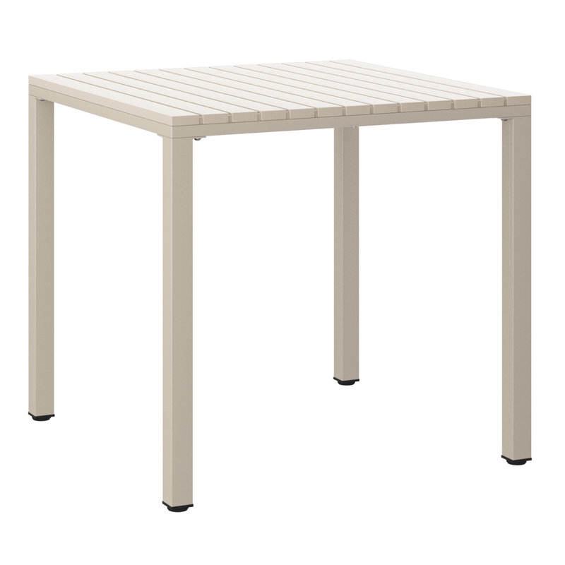 Jackqueline 31.5" Outdoor Square Dining Table With Metal Frame, Sand