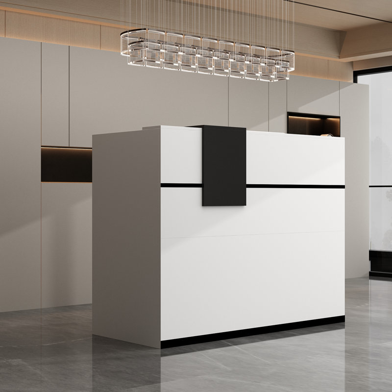 55.1'' W Reception Desk With Locking Drawer