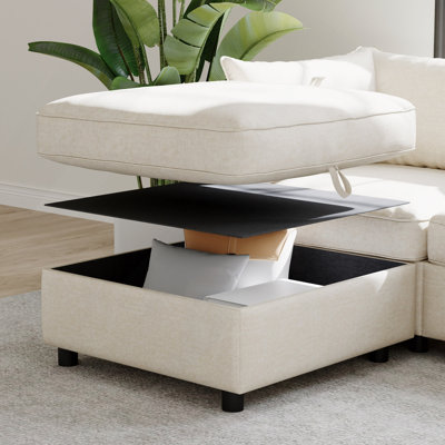 Armless Seat for Modular Sectional Sofa, Convertible Sofa Seat With Storage, Sleeper Sectional Sofa Set, Fabric Flexible Modular Combinations for Livi