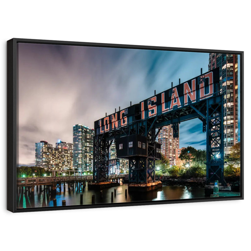 Panneau Long Island, Cadre flottant noir, 37 po x 25 po