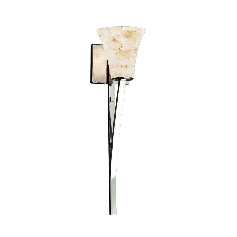Roches d’albâtre ! 1 applique murale 1 lumière, Bronze foncé