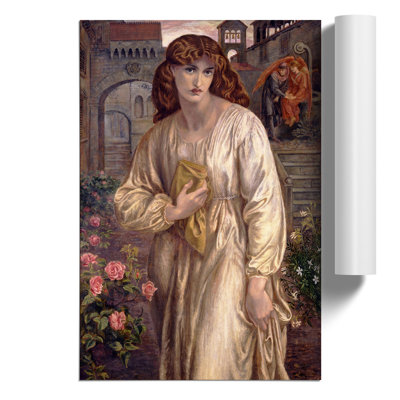Salutation of Beatrice by Dante Gabriel Rossetti - Frameless Print