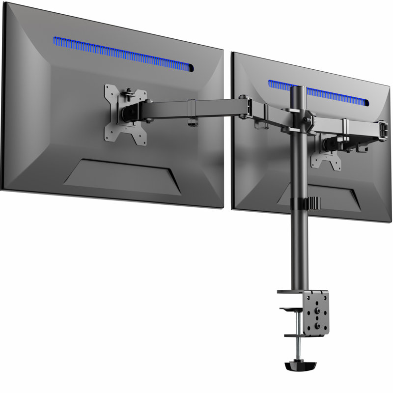 Support de bureau double VIVO, standard-V032, Noir