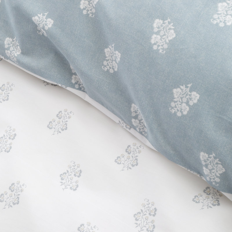 Esme Floral 200 Thread Count Cotton Reversible Duvet Cover Set, Double Duvet Cover + 2 Standard Pillowcases