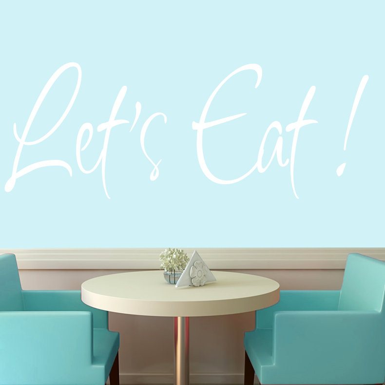Adhésif décoratif «Let's Eat», Blanc