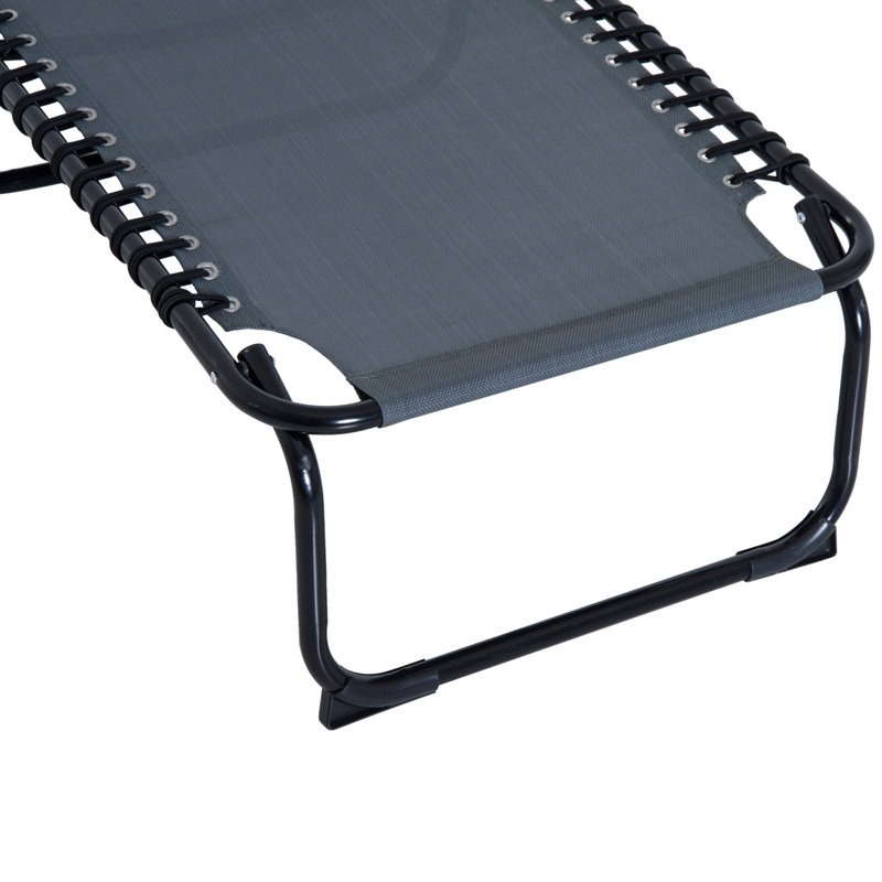 Fauteuil de bronzage de patio gris - pliable avec 4 fauteuils