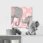 «Elephant Mommy and Baby on Pink», impression-49378437-26547957