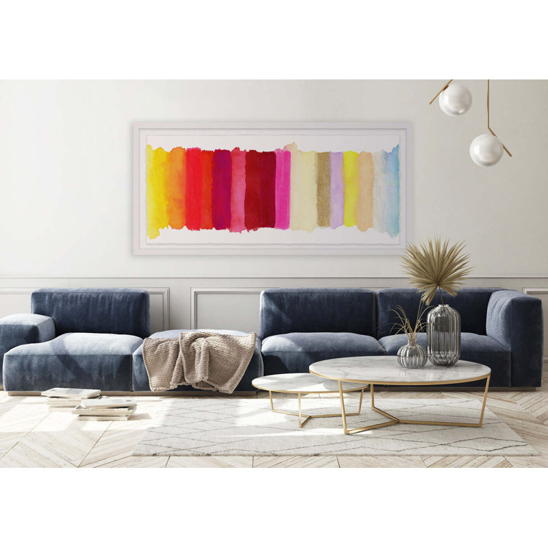 Radiant Stripe #3 By Kristi Kohut, White Wood, 17" H x 30" W