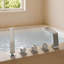 Robinet de baignoire romaine à 3 poignées à fixation sur le comptoir avec bec cascade et douche à main-79598560