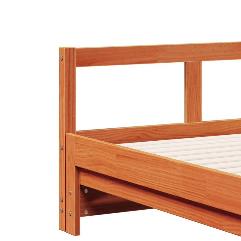 Rezo Solid Wood Daybed, Single (3'), Wax Brown