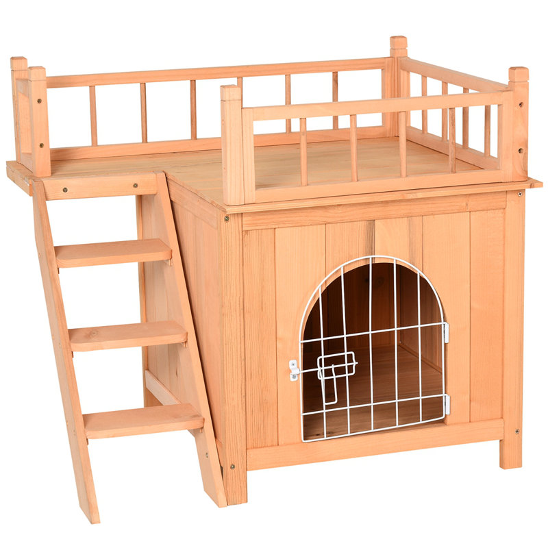 Maison de chat en bois à 2 niveaux Pawhut