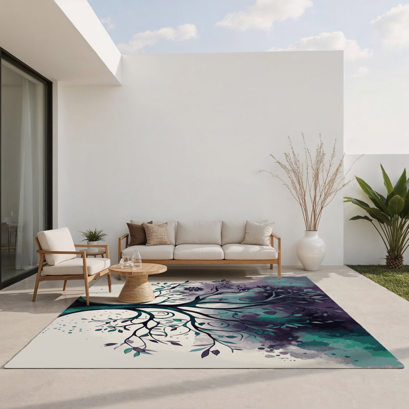 Tapis intérieur et extérieur Sapphire Saplings, Rectangle 1 pi 6 po x 2 pi 6 po