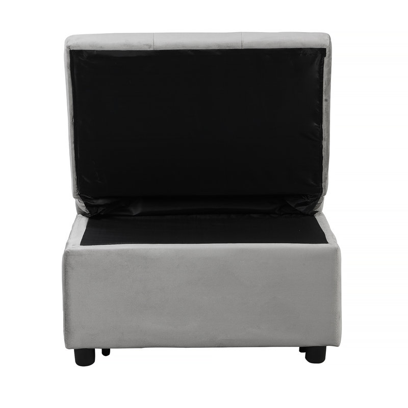 Rectangle Tufted Upholstered Velvet Ottoman