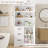 67.5"H Tall Modern Freestanding Bathroom Cabinet with Drawers, Elegant Wood Storage Cabinet for Bathroom Organization, White-92528345