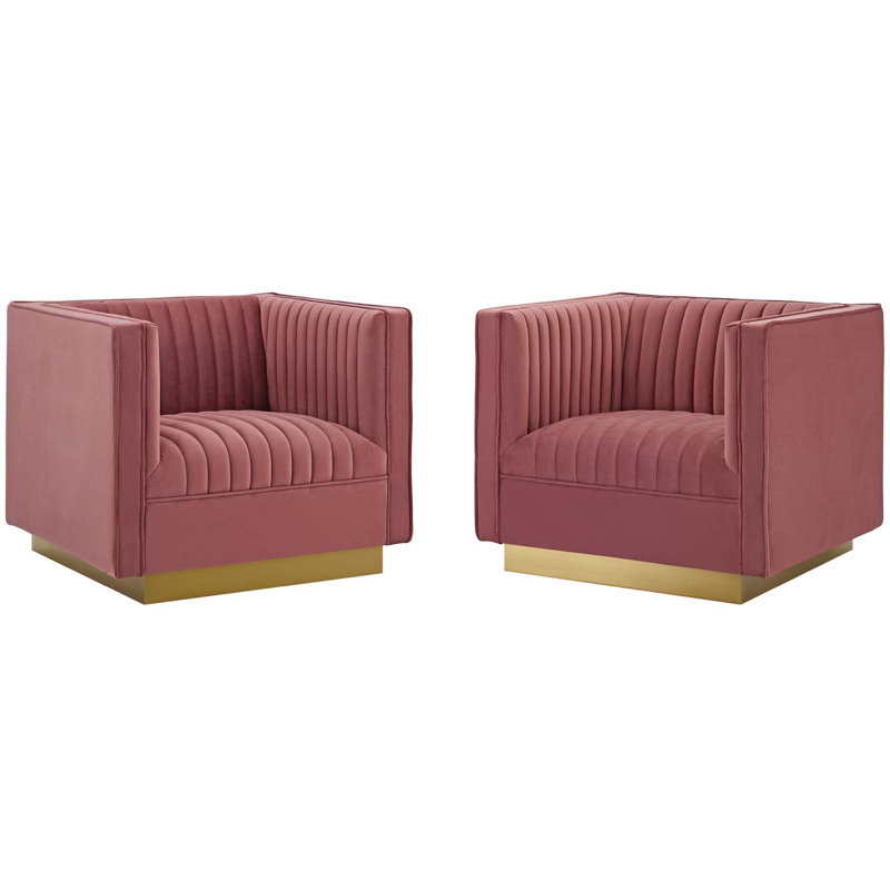 Fauteuil Modway Sanguine, Vieux rose